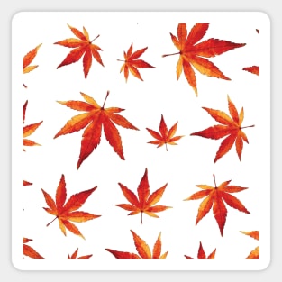 Watercolor Autumn maple leaf Pattern Magnet